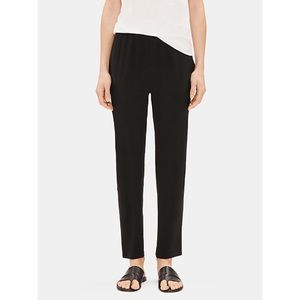 Eileen Fisher Silk pants georgette crepe black
